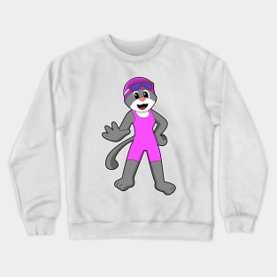 Cat at Swimming with Swimsuit Crewneck Sweatshirt